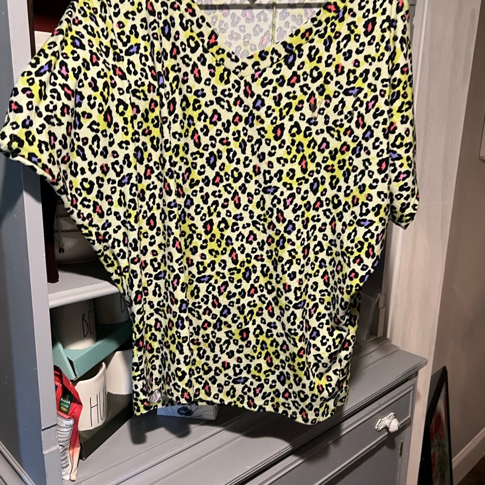 Leopard Print V-Neck Top